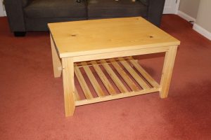 Scaffold board and pine framed table