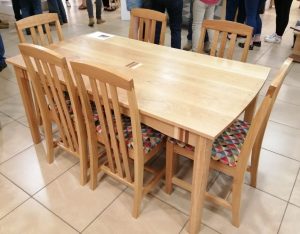 Oak dining table and chairs