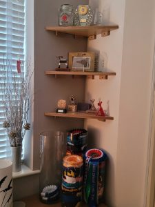 Oak trophy shelves