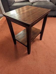 Stained oak side table